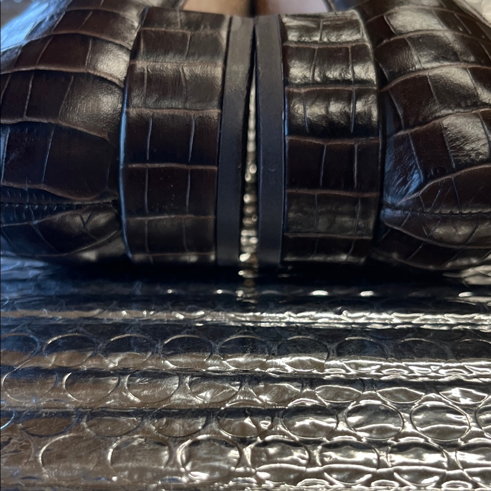 Talbots Dark Brown Crocodile Pattern Loafers - image 6